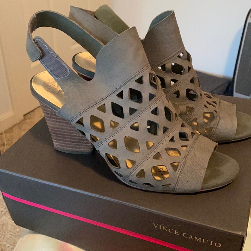 Vince Camuto Grey Suede Heels